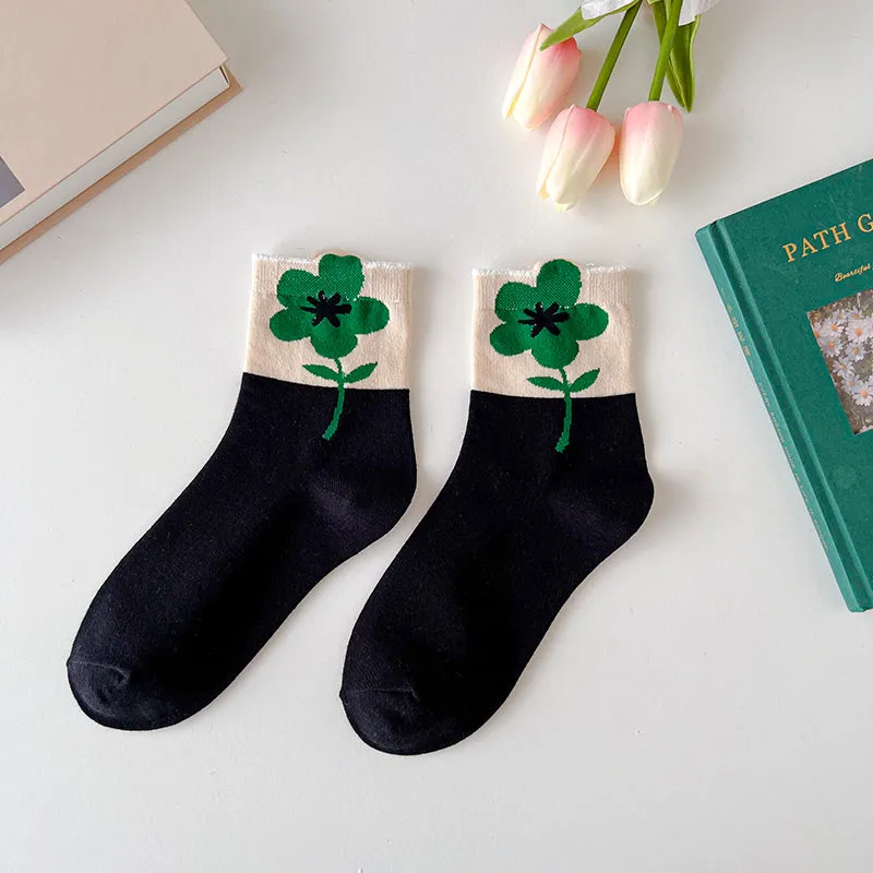 Cartoon Flower Candy Breathable Casual Short Socks