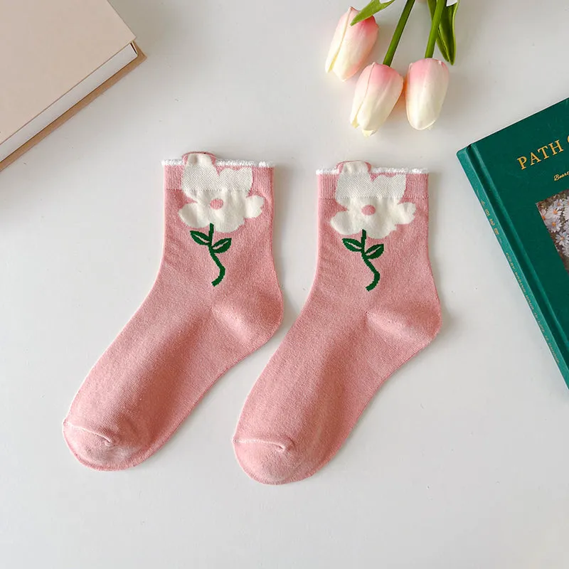 Cartoon Flower Candy Breathable Casual Short Socks