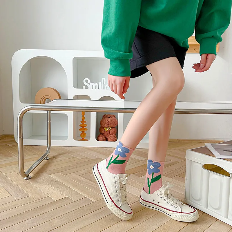 Cartoon Flower Candy Breathable Casual Short Socks