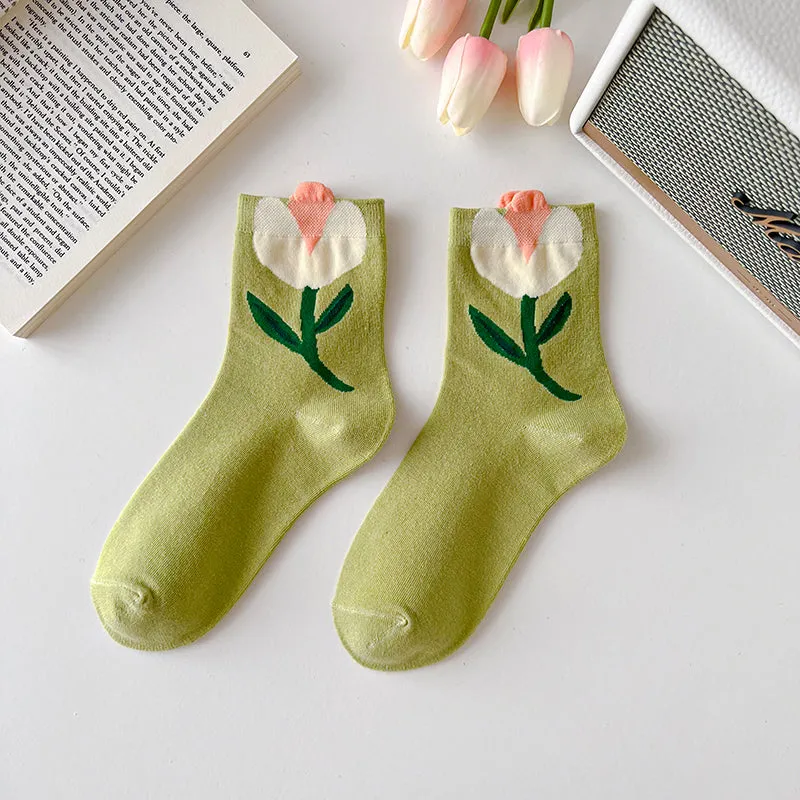 Cartoon Flower Candy Breathable Casual Short Socks