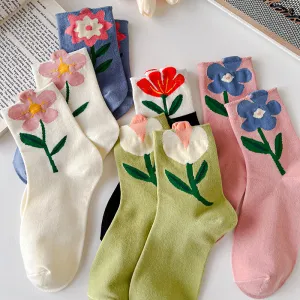 Cartoon Flower Candy Breathable Casual Short Socks