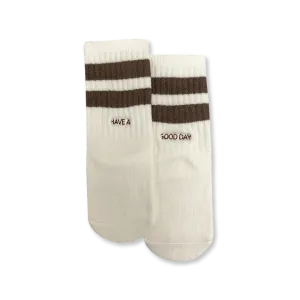 Grown Have A Good Day Socks - Milk/Clay