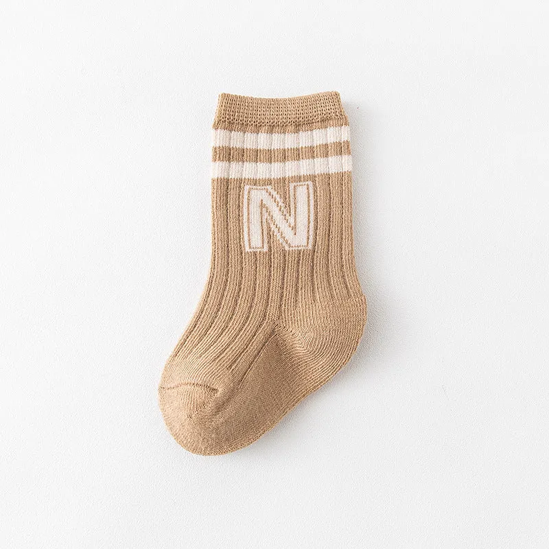Knit Letter Kids Socks