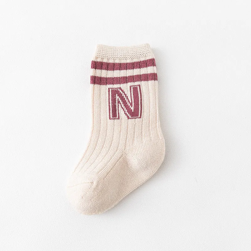 Knit Letter Kids Socks