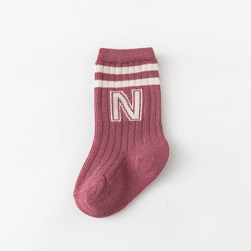 Knit Letter Kids Socks