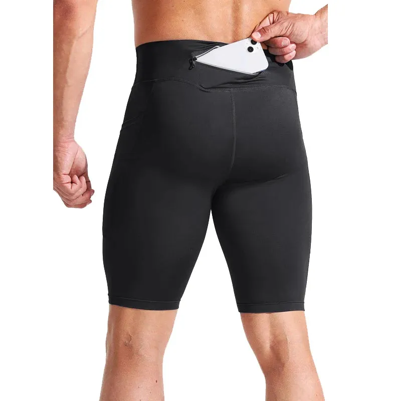 Men's High Waist Breathable Running Shorts with Pockets