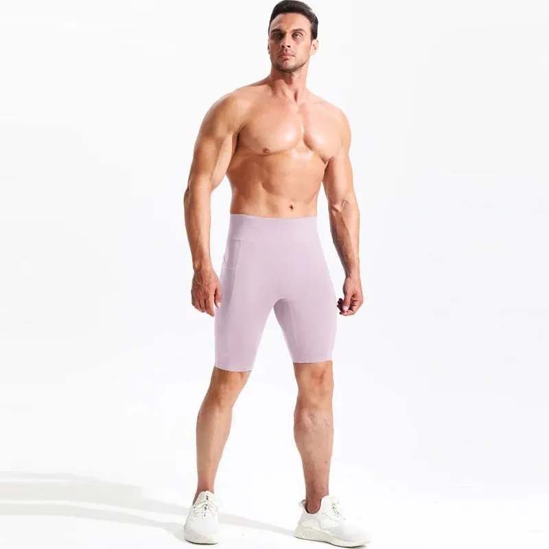 Men's High Waist Breathable Running Shorts with Pockets