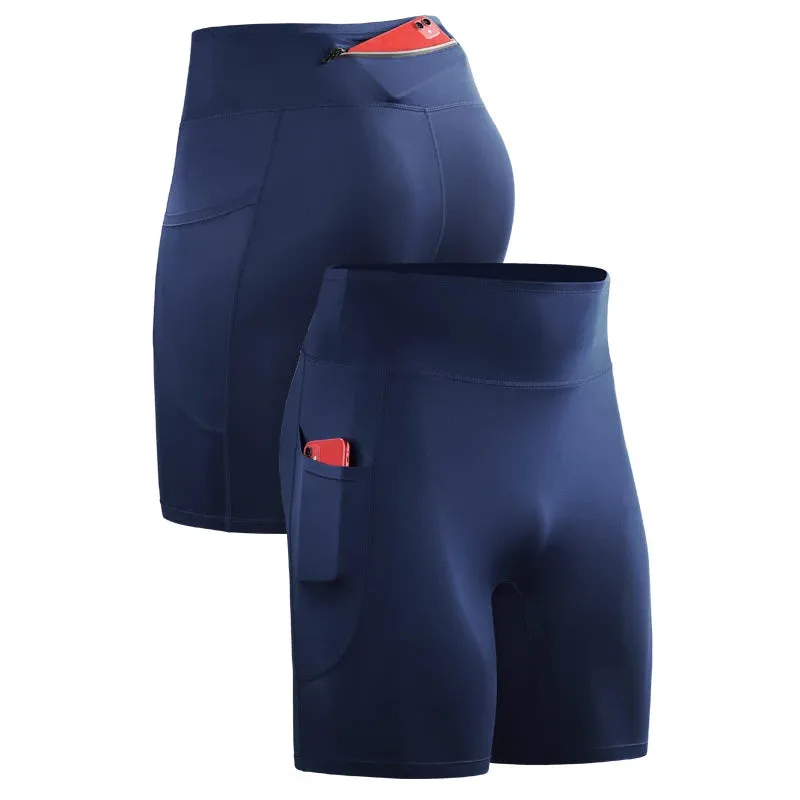 Men's High Waist Breathable Running Shorts with Pockets
