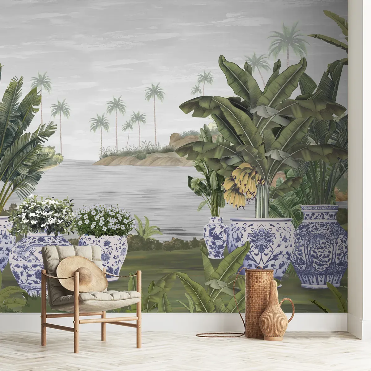 Patio Paradise tropical Wallpaper Customised for Walls