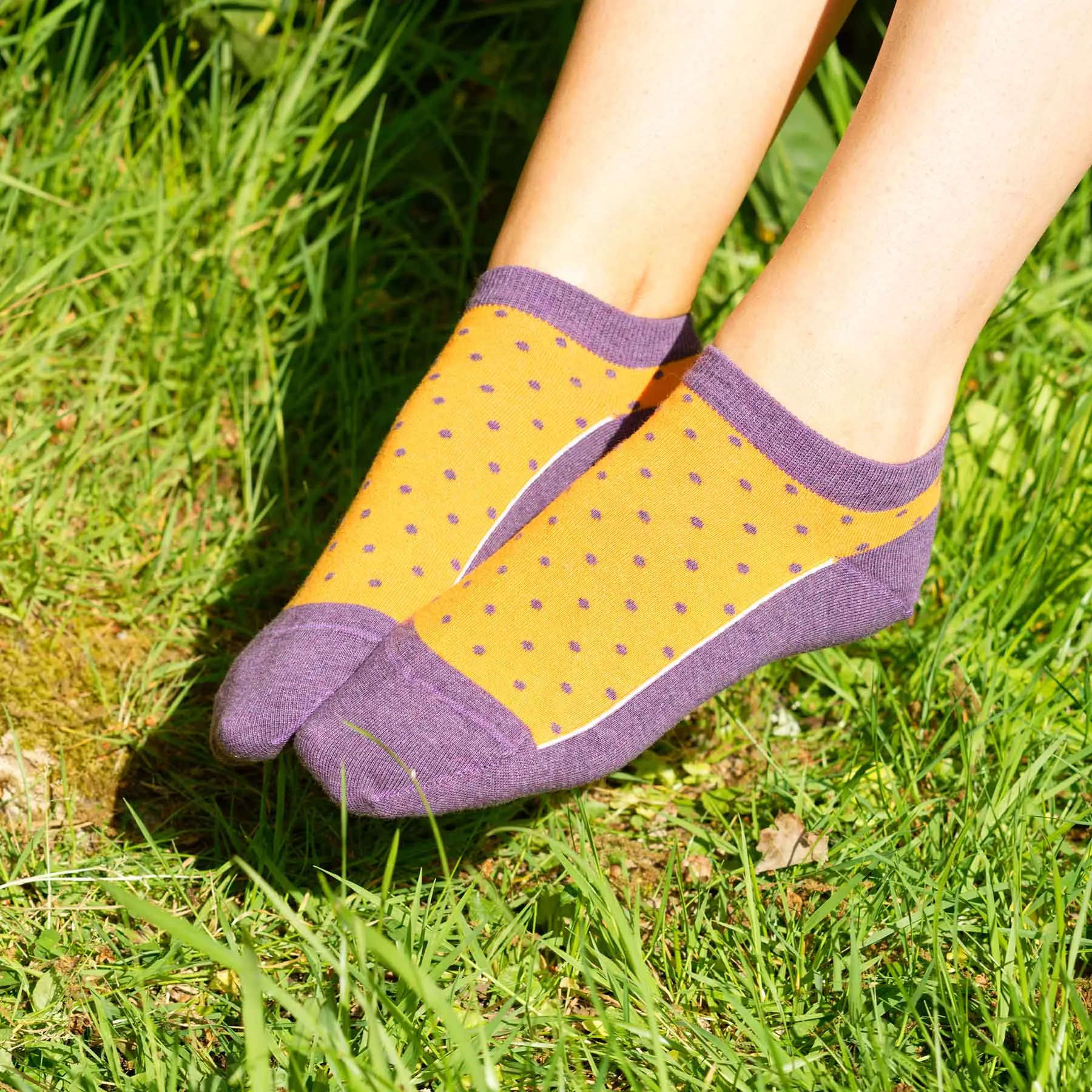 Polka Women's Organic Trainer Socks - Berry