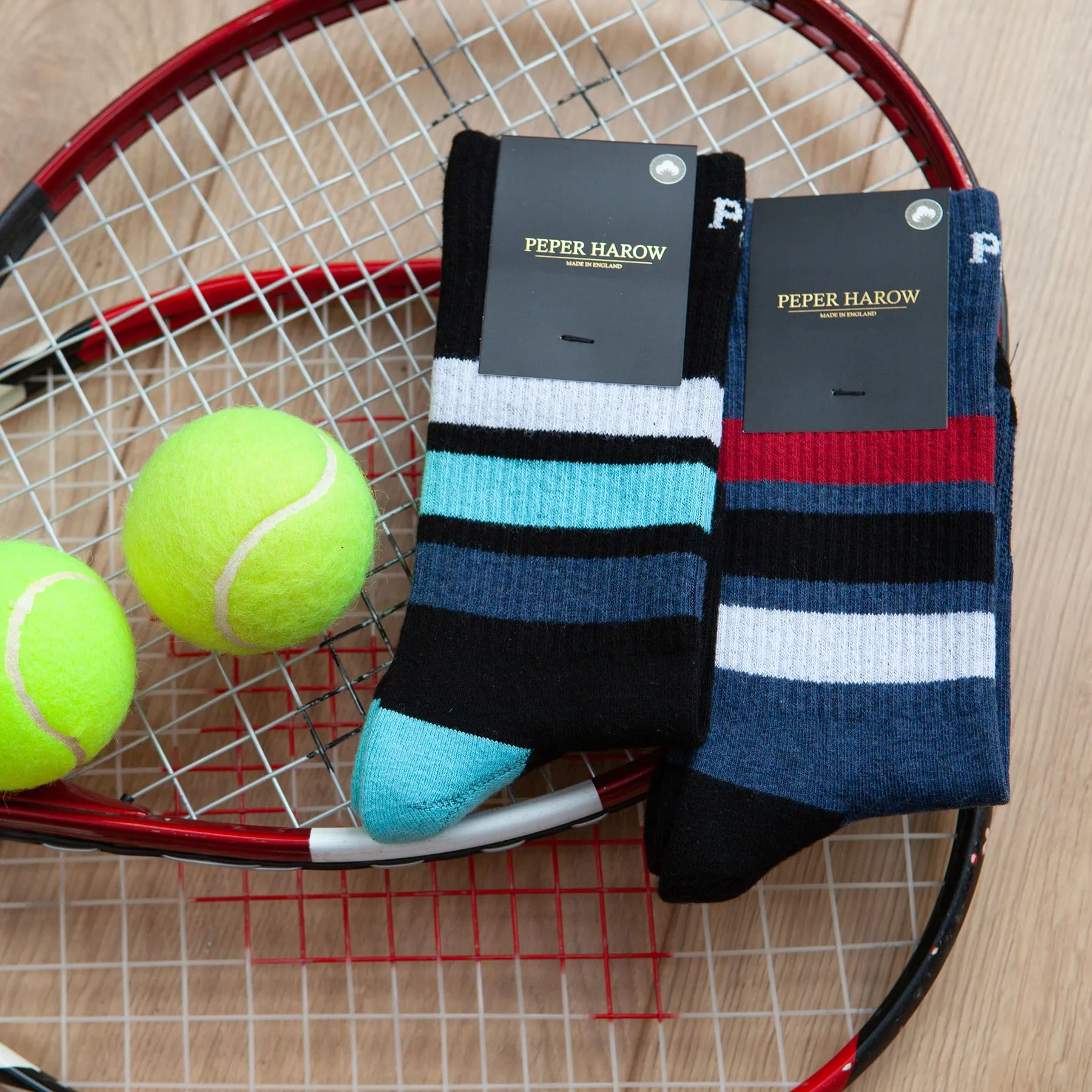 Striped Organic Women's Sport Socks - Black