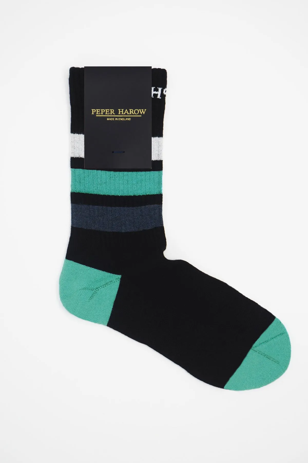 Striped Organic Women's Sport Socks - Black