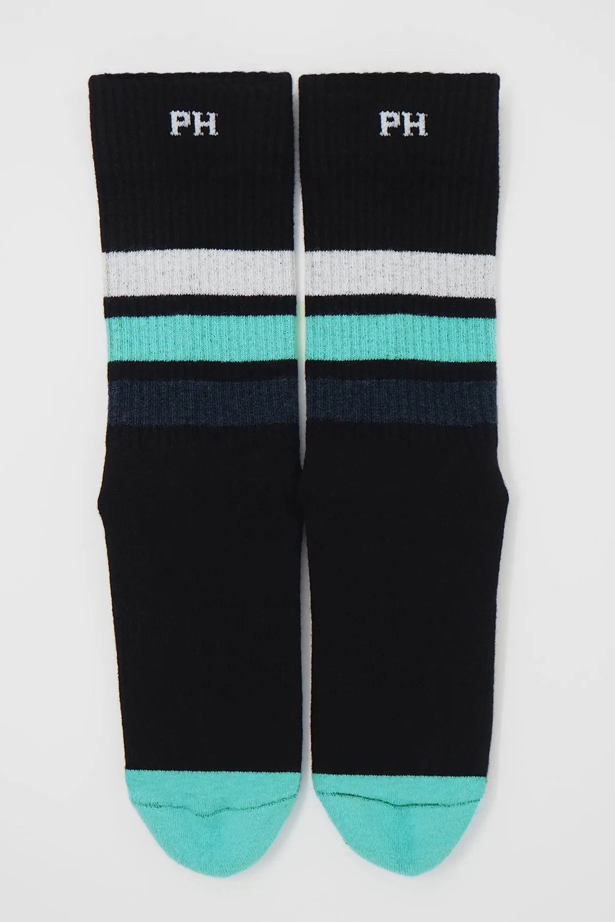 Striped Organic Women's Sport Socks - Black