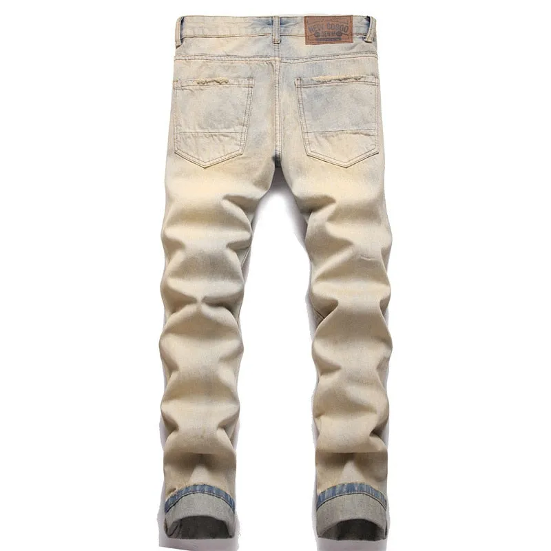 West Louis Multi-Pocket Ripped Pencil Jeans